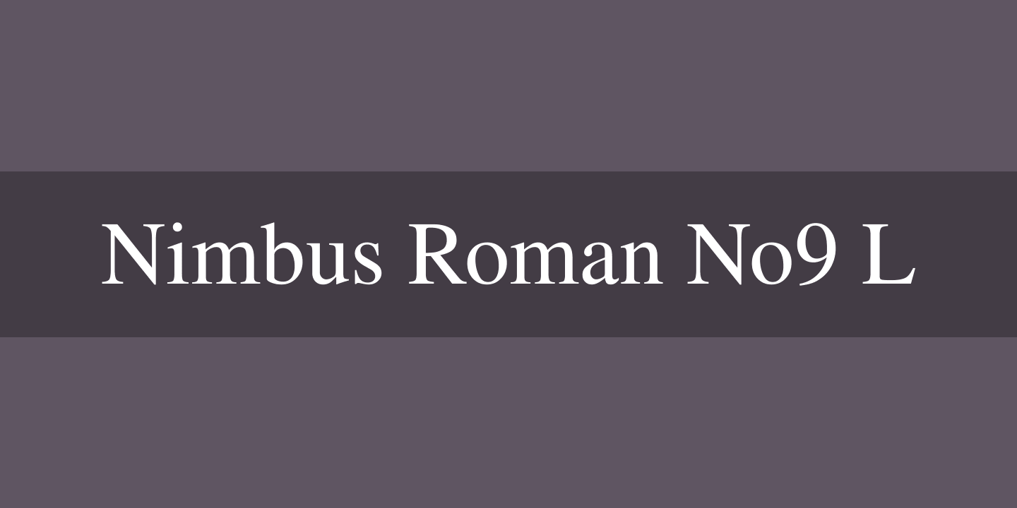 Czcionka Nimbus Roman No9 L
